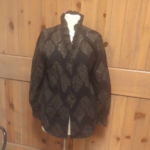 Chico's Black and Gold Blouse